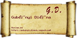 Gubányi Diána névjegykártya